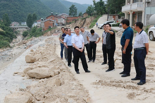 纪道清到万峪河乡大堰村召开现场办公会