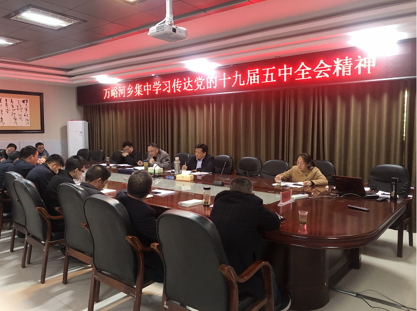 万峪河乡集中学习传达党的十九届五中全会精神