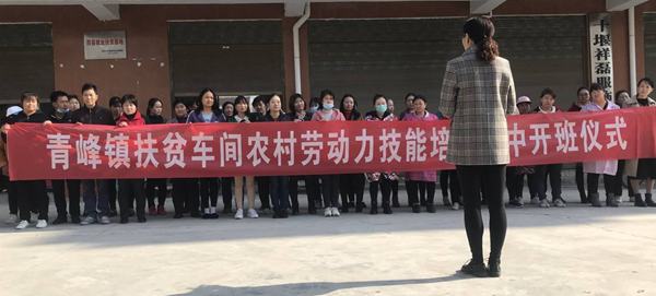 青峰镇人社中心：政策到车间 培训双受益