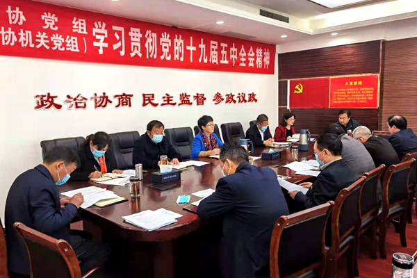 县政协党组专题学习贯彻党的十九届五中全会精神