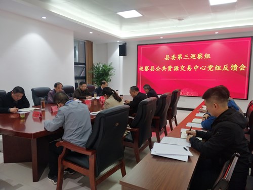 县委第三巡察组向县公共资源交易中心党组反馈巡察情况
