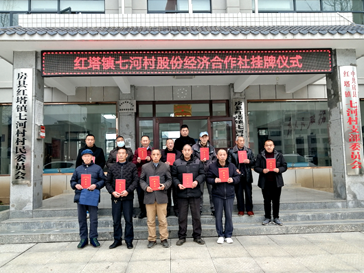 红塔镇七河村举行股份经济合作社揭牌暨股权证书颁发仪式