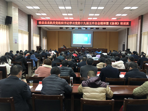 我县党组织书记学习党的十九届五中全会精神暨《条例》培训班开班