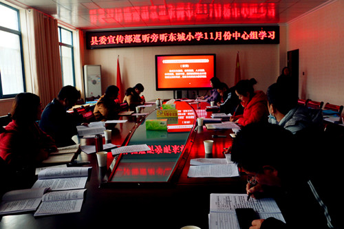 县委宣传部巡听旁听东城小学11月份中心组学习