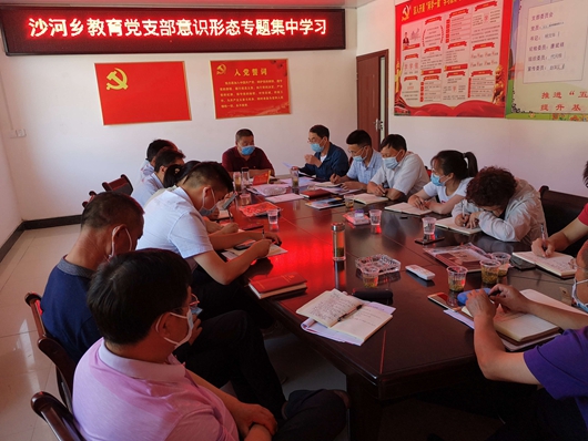 沙河乡教育党支部开展党员干部意识形态专题教育活动