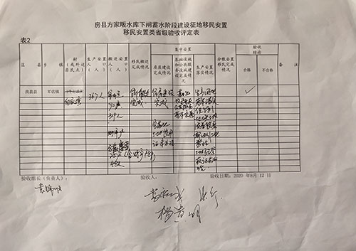 方家畈水库移民安置完毕　通过下闸蓄水阶段验收