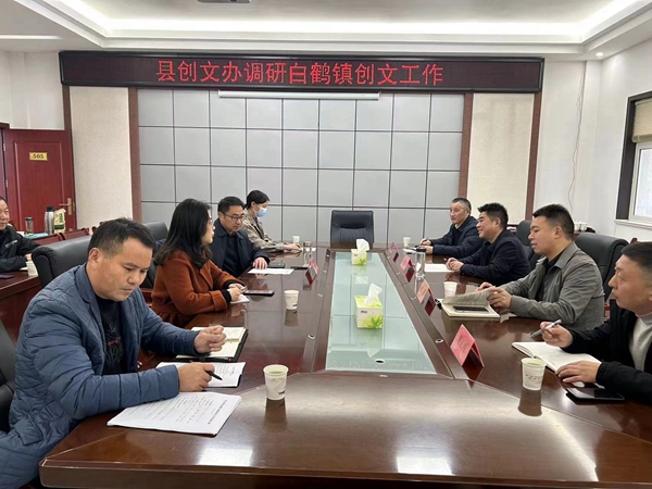县创文办专题调研白鹤镇创文工作