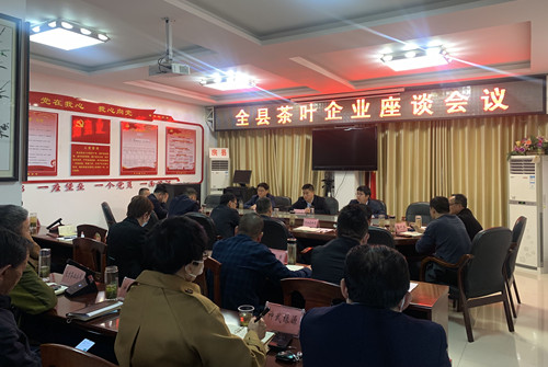 马兰起与全县茶企代表座谈 共商茶产业发展新思路