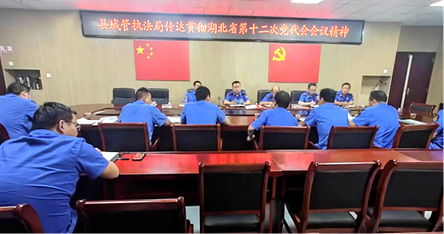 城管执法局传达贯彻湖北省第十二次党代会会议精神