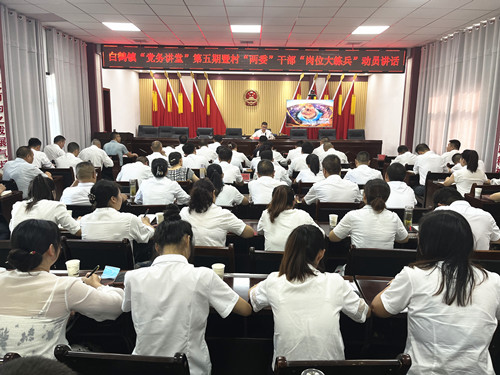 白鹤镇开展“党务讲堂”暨村“两委”干部岗位大练兵培训